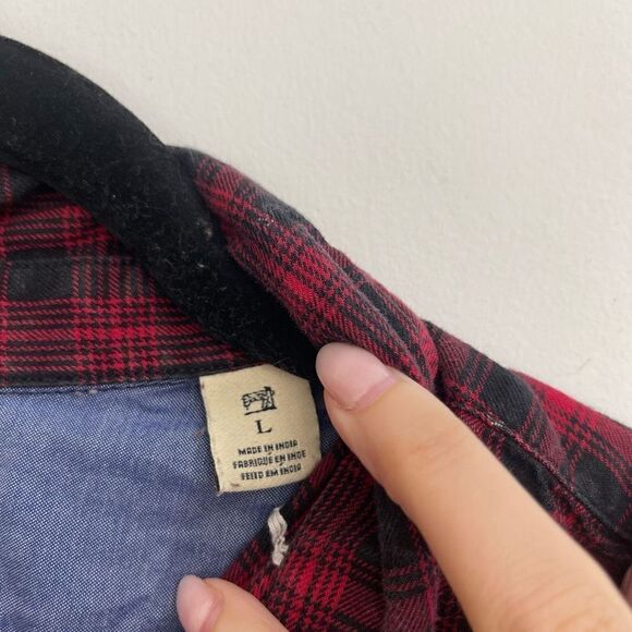 Scotch & Soda Men’s Checked Long Sleeves Button Down Shirt Red Large - Picture 5 of 8